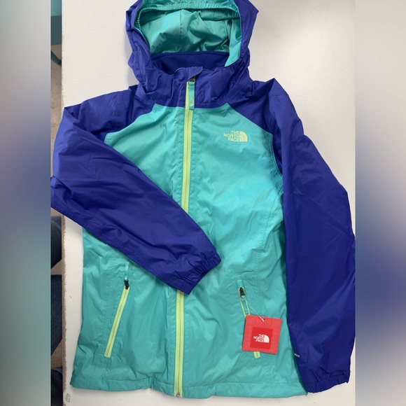 North Face Molly Jacket Windbreaker Shell Fleece L 14/16 NEW Retro Green Blue - Picture 1 of 5